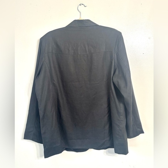 NWT- Gillian Grey Black fully lined 100% Linen Blazer - Picture 6 of 6